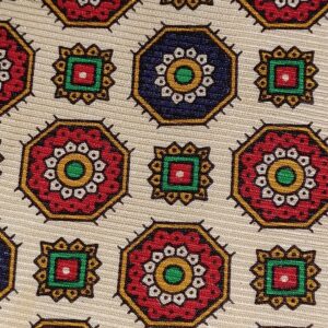 Medallion Cream Silk Necktie 03 (OTR)