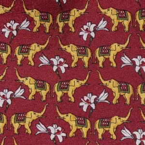 Novelty Gold Elephants Silk Necktie 18 (OTR)